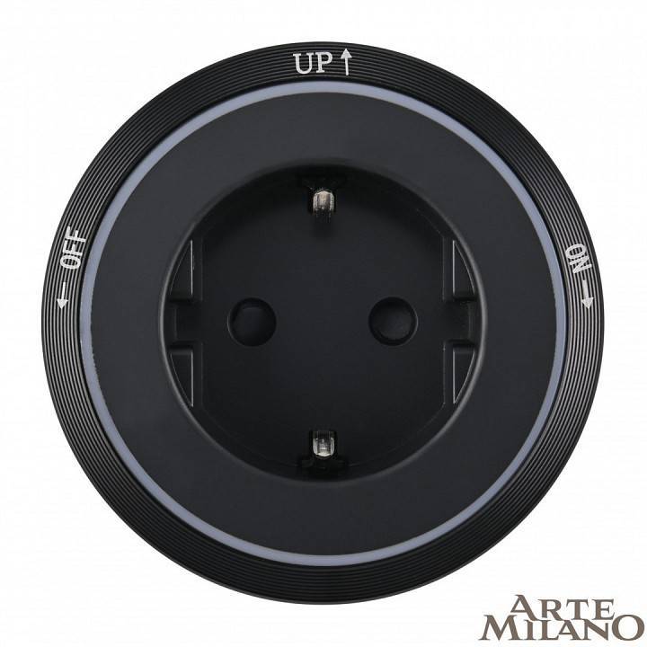 Розетка с заземлением на треке Arte Milano Am-track-sockets 380066TS LED/ES Black