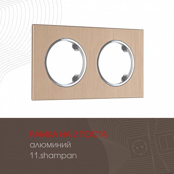 Рамка на 2 поста Arte Milano 502.11 Шампань 502.11-2.shampan