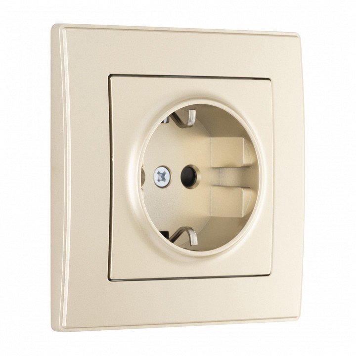 Розетка с заземлением и со шторкой Arte Milano SET06-1 SET06-1-40-1 shampan