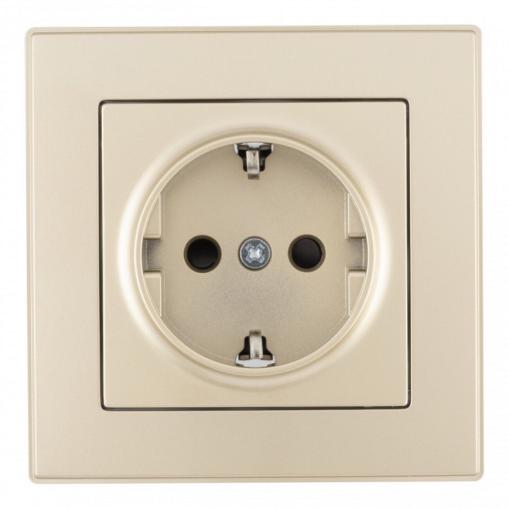 Розетка с заземлением и со шторкой Arte Milano SET06-1 SET06-1-40-1 shampan