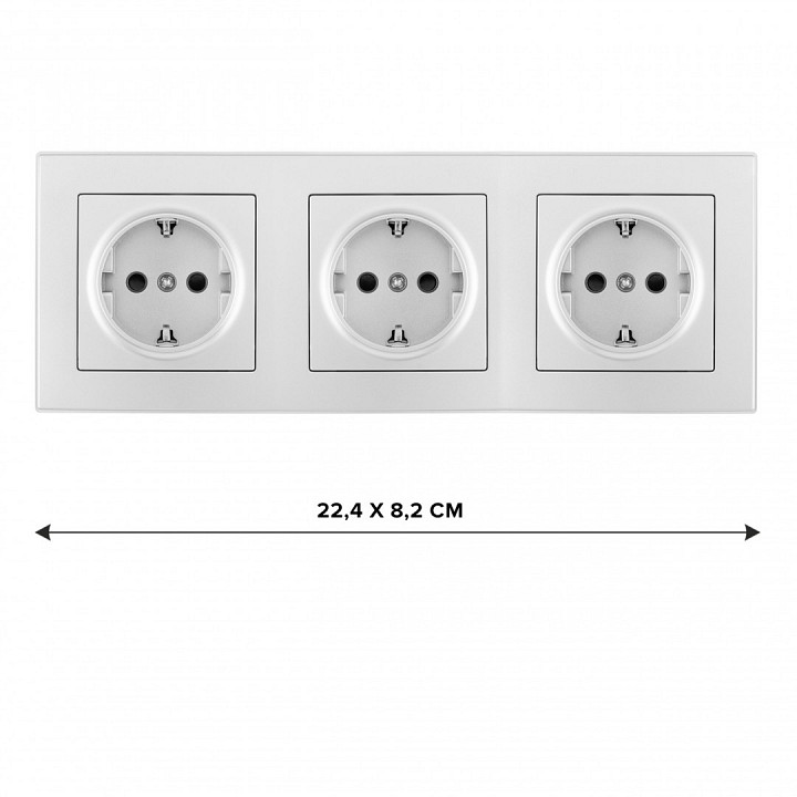 Розетка с заземлением и со шторкой Arte Milano SET06-3 SET06-3-40-1x3 silver