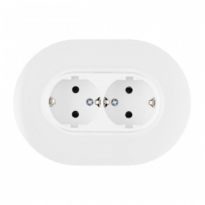 Розетка двойная с заземлением и со шторкой Arte Milano SET08-2 SET08-double-40-2 white
