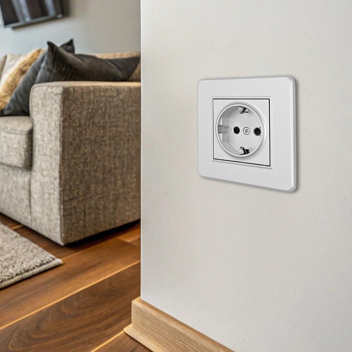 Розетка с заземлением и со шторкой Arte Milano SET16-1 SET16-1-40-1 silver