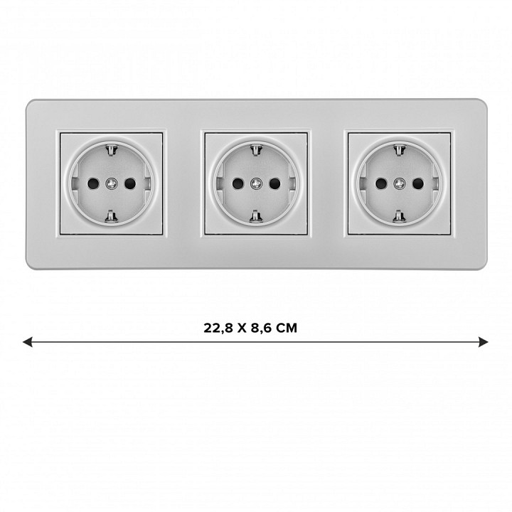 Розетка с заземлением и со шторкой Arte Milano SET16-3 SET16-3-40-1x3 silver