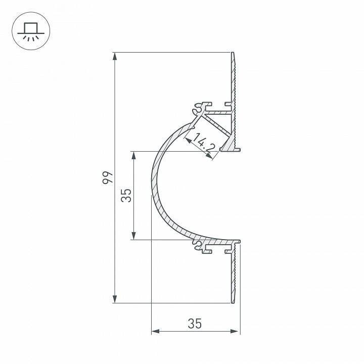 Профиль для карнизов Arlight ARH-CEIL 034982