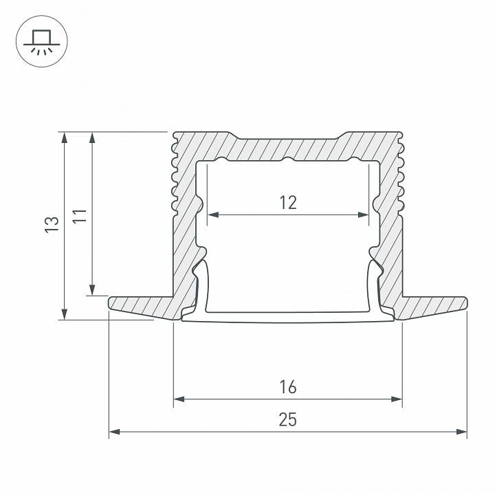 Профиль встраиваемый Arlight SL-SLIM 036040