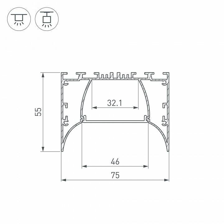 Профиль алюминиевый универсальный Arlight ARH-POWER 036355