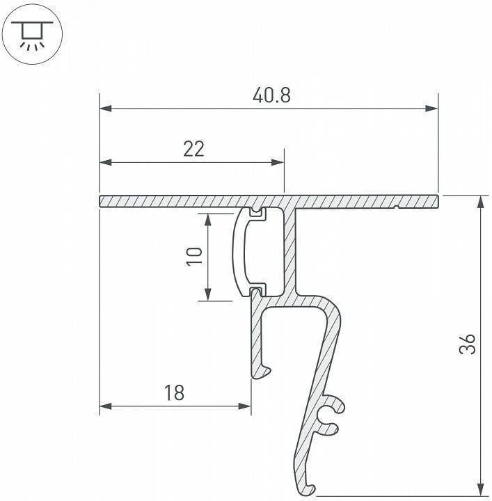 Профиль для контурной подсветки натяжного потолка Arlight  040703(1)