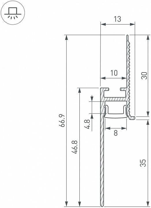 Профиль для плинтусов Arlight ARH-PLINTUS 043665