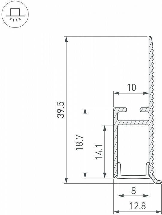 Профиль встраиваемый Arlight FANTOM-BENT 043692