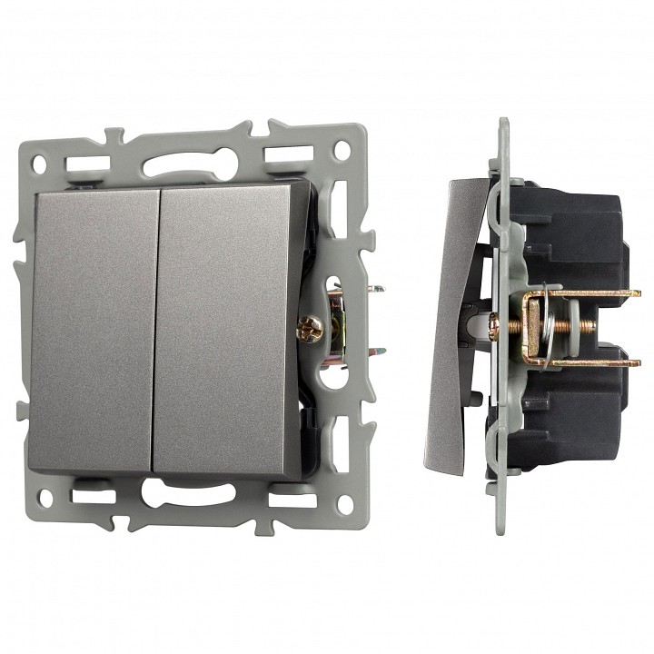 Выключатель проходной двухклавишный без рамки Arlight SWT 043729