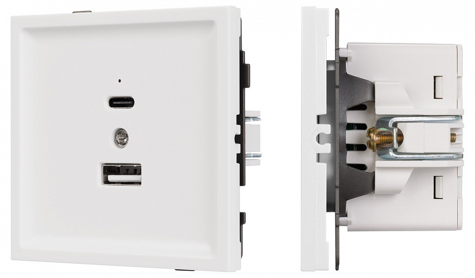 Розетка 2хUSB type A и C без рамки Arlight SCT-TENDO 054094
