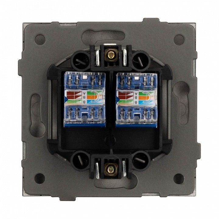 Розетка двойная Ethernet RJ-45 и со шторками, без рамки Arlight SCT-TENDO 054597