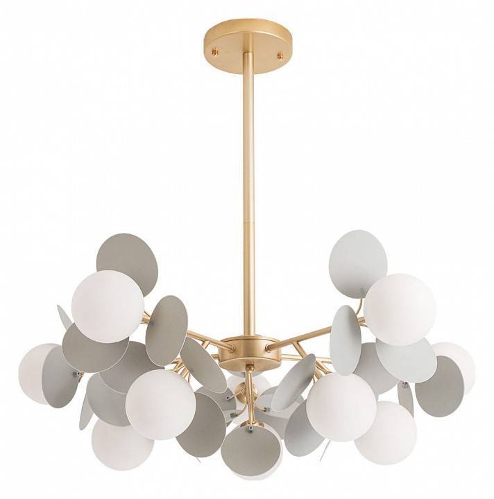 Люстра на штанге Arte Lamp Peacock 10 ламп A1369SP-10GY