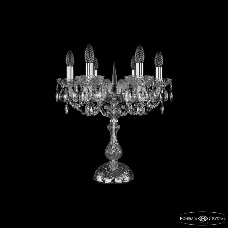 Настольная лампа декоративная Bohemia Ivele Crystal 1402 1402L/6/141-47 Ni