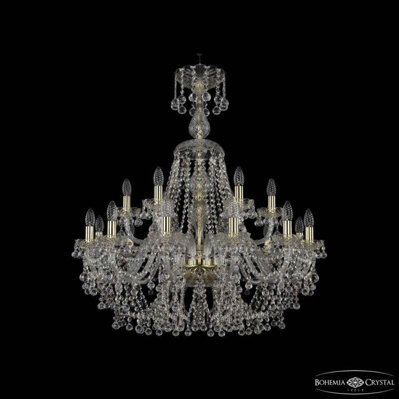 Подвесная люстра Bohemia Ivele Crystal 1409 1409/12+6/300/XL-95 G