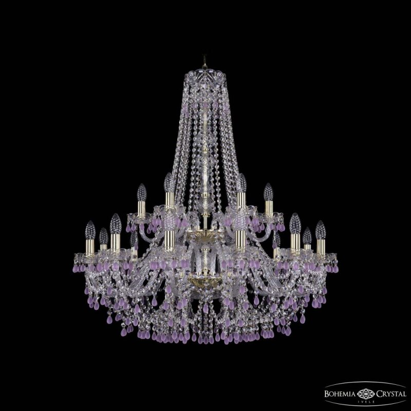 Подвесная люстра Bohemia Ivele Crystal 1410 1410/12+6/300/h-95/2d G V7010
