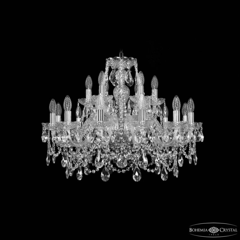 Подвесная люстра Bohemia Ivele Crystal 1411 1411/12+6/240 Ni