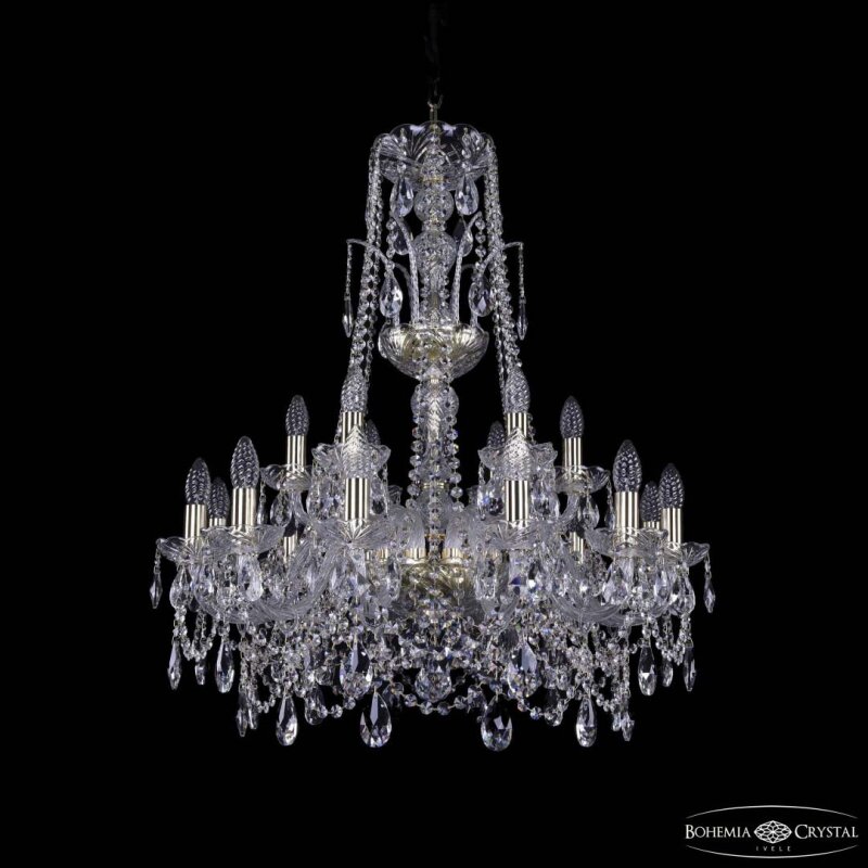 Подвесная люстра Bohemia Ivele Crystal 1411 1411/12+6/240/XL-83 G