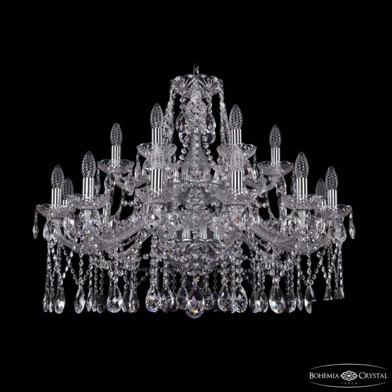 Подвесная люстра Bohemia Ivele Crystal 1413 1413/12+6/300/2d Ni