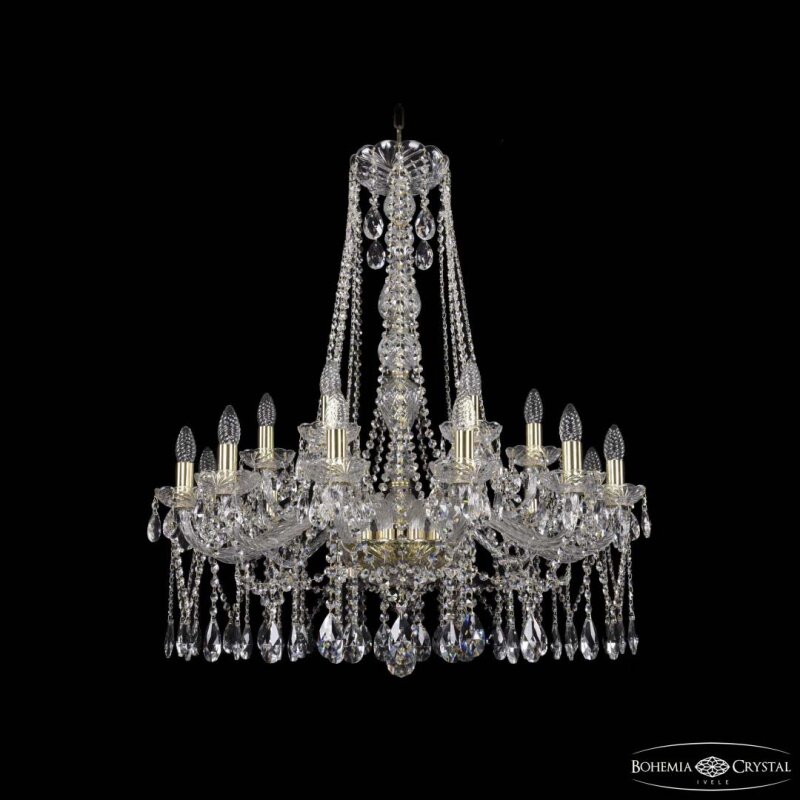 Подвесная люстра Bohemia Ivele Crystal 1413 1413/12+6/300/h-95 G