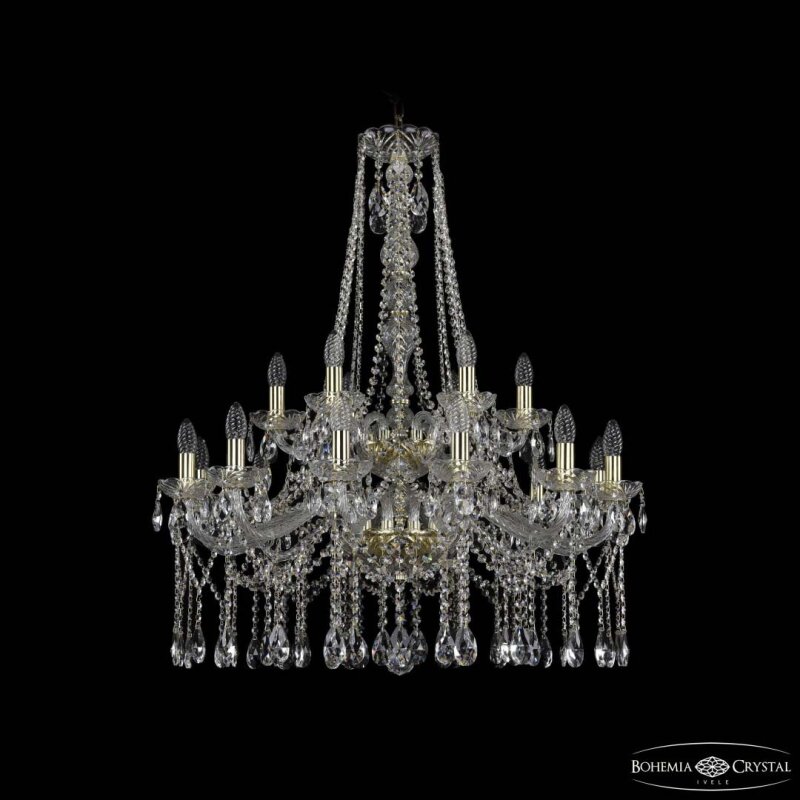 Подвесная люстра Bohemia Ivele Crystal 1413 1413/12+6/300/h-96/2d G