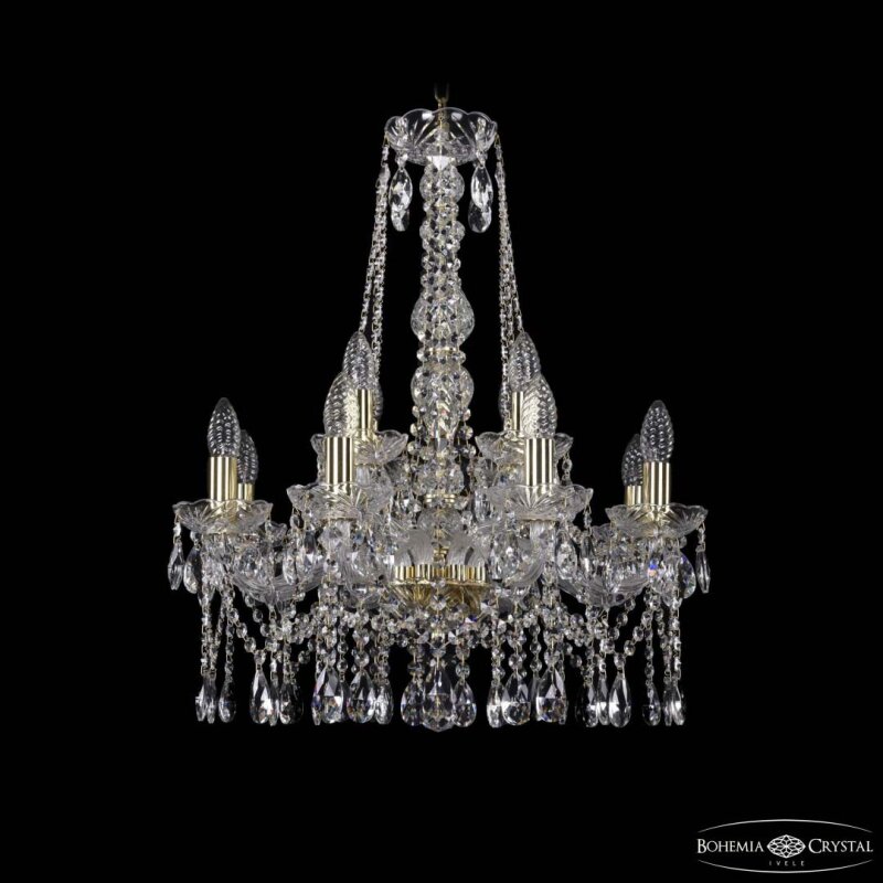 Подвесная люстра Bohemia Ivele Crystal 1413 1413/8+4/200/h-66 G