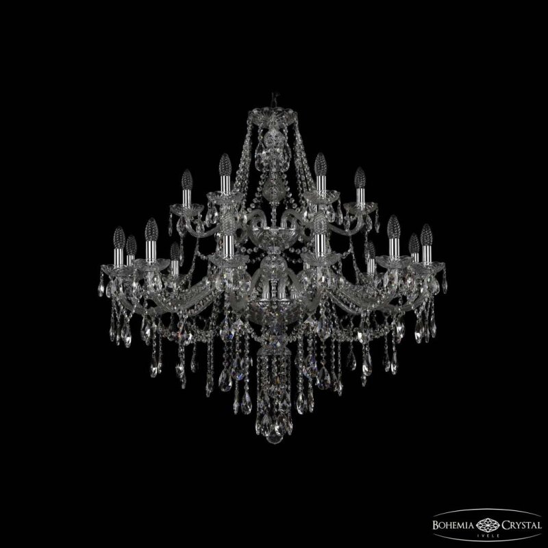 Подвесная люстра Bohemia Ivele Crystal 1415 1415/12+6/360/2d Ni