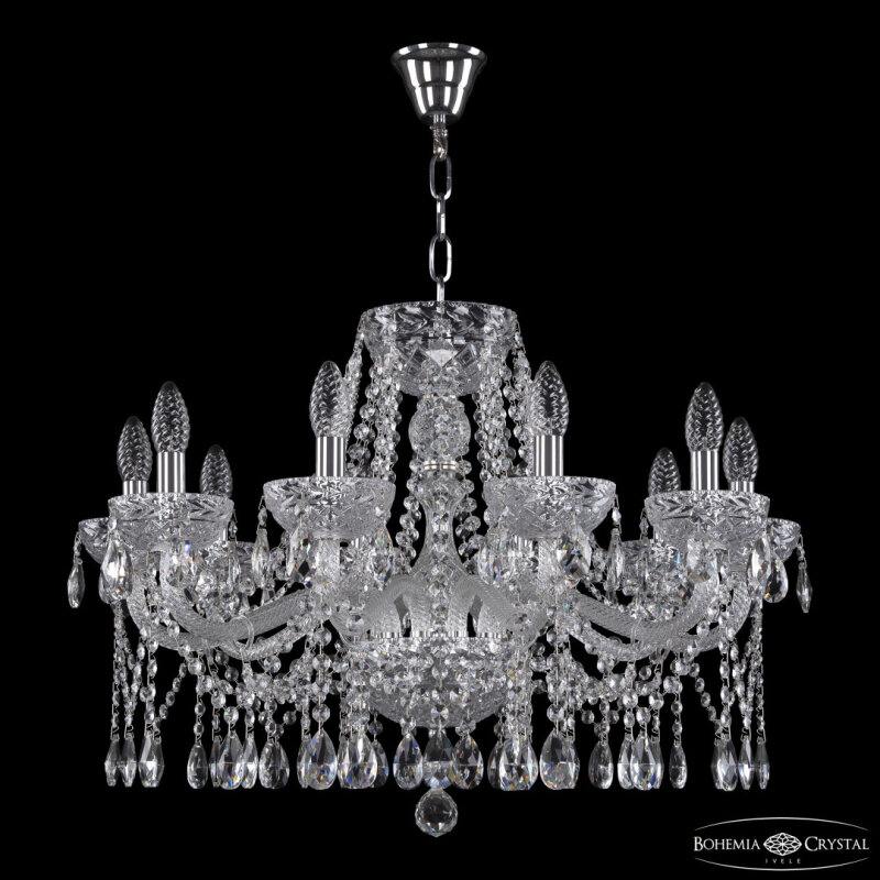 Подвесная люстра Bohemia Ivele Crystal 5413 5413/10/240 Ni Clear/M-1F