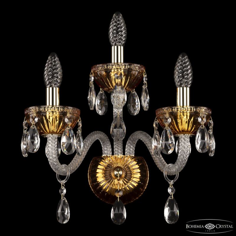 Бра Bohemia Ivele Crystal 5417 5417B/2+1/165 G Amber/M-1G