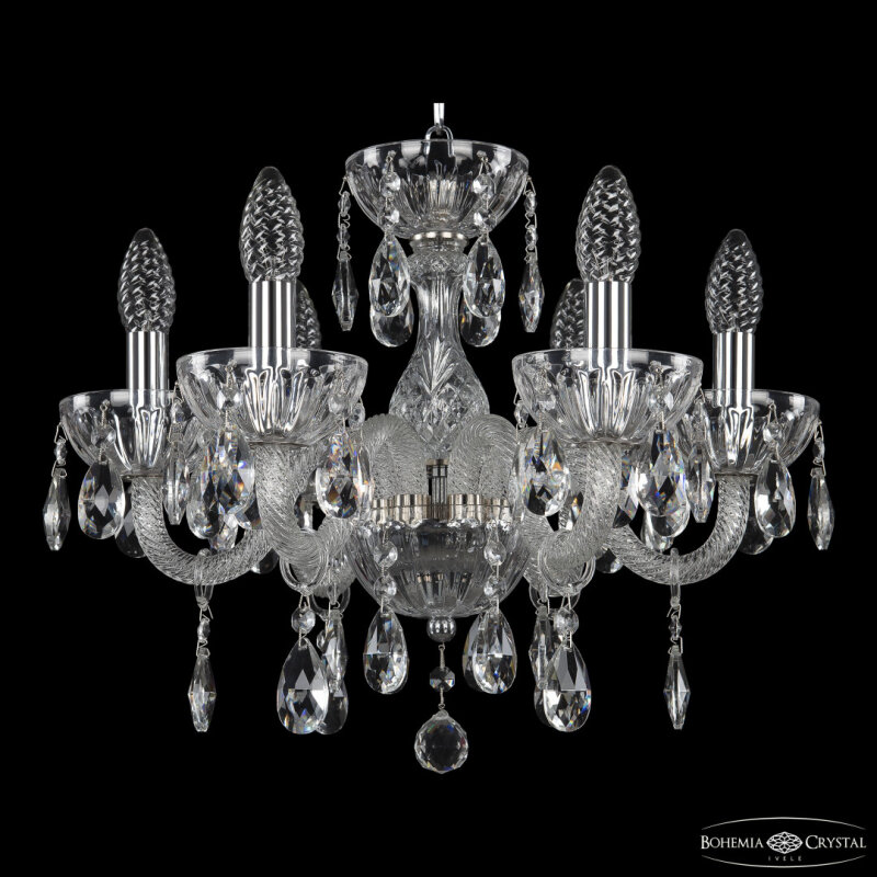 Подвесная люстра Bohemia Ivele Crystal 5417 5417/6/141 Ni Clear/M-1H