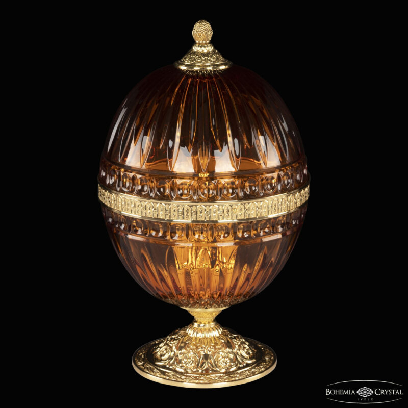 Настольная лампа декоративная Bohemia Ivele Crystal 5680 5680L/22 G Amber/M-1G
