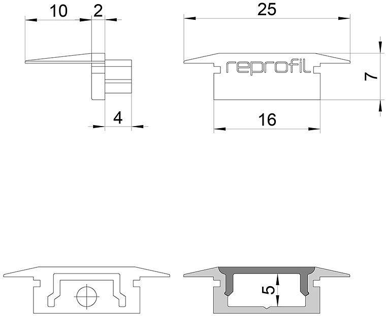 Набор заглушек для профиля Deko-Light P-ET-01-10 серебристые 10 шт. 978090