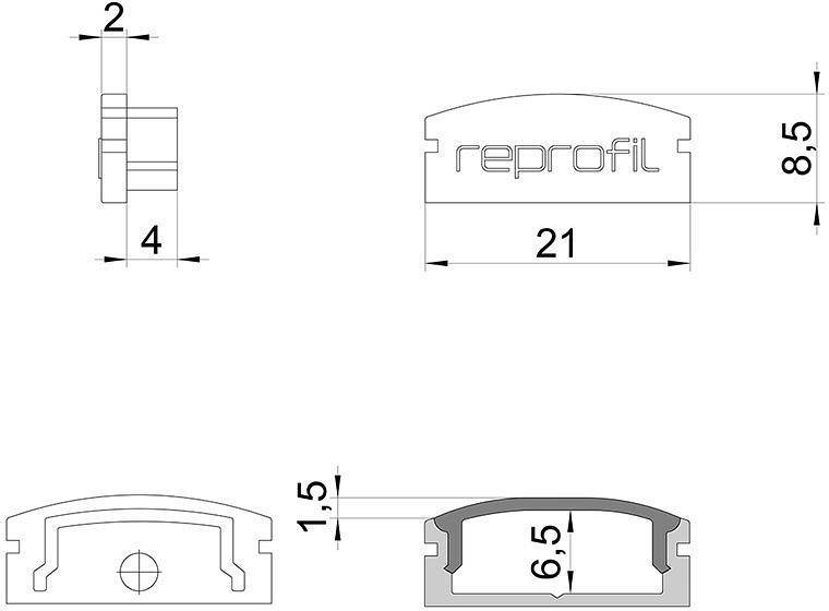 Набор заглушек для профиля Deko-Light F-AU-01-15 10 шт 978531