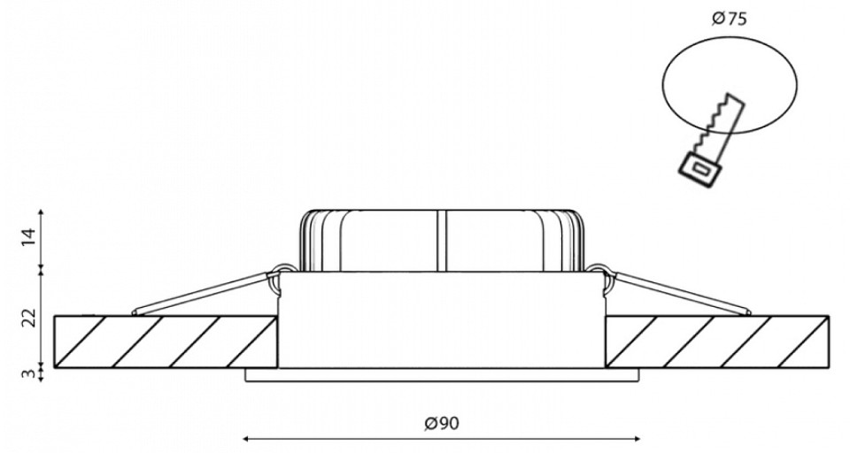Встраиваемый светильник на штанге DesignLed FA 00-00005314