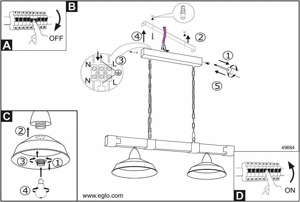 Подвесной светильник Eglo Oldbury 49684