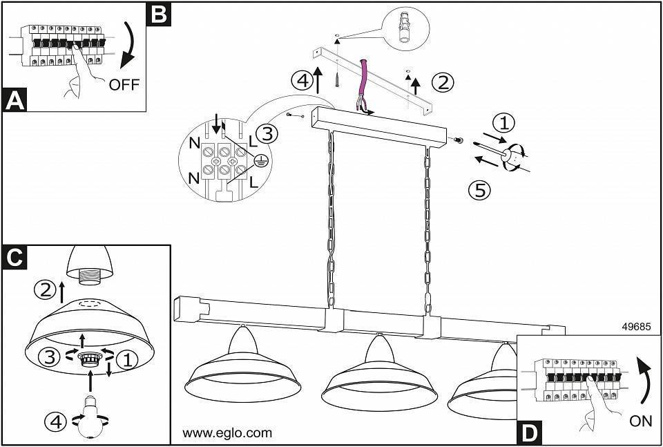 Подвесной светильник EGLO Oldbury 49685