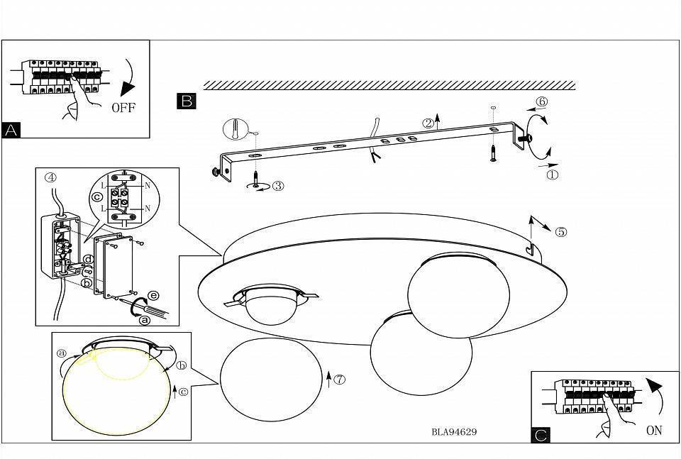 Накладной светильник Eglo Mosiano LED 290 мм 94629
