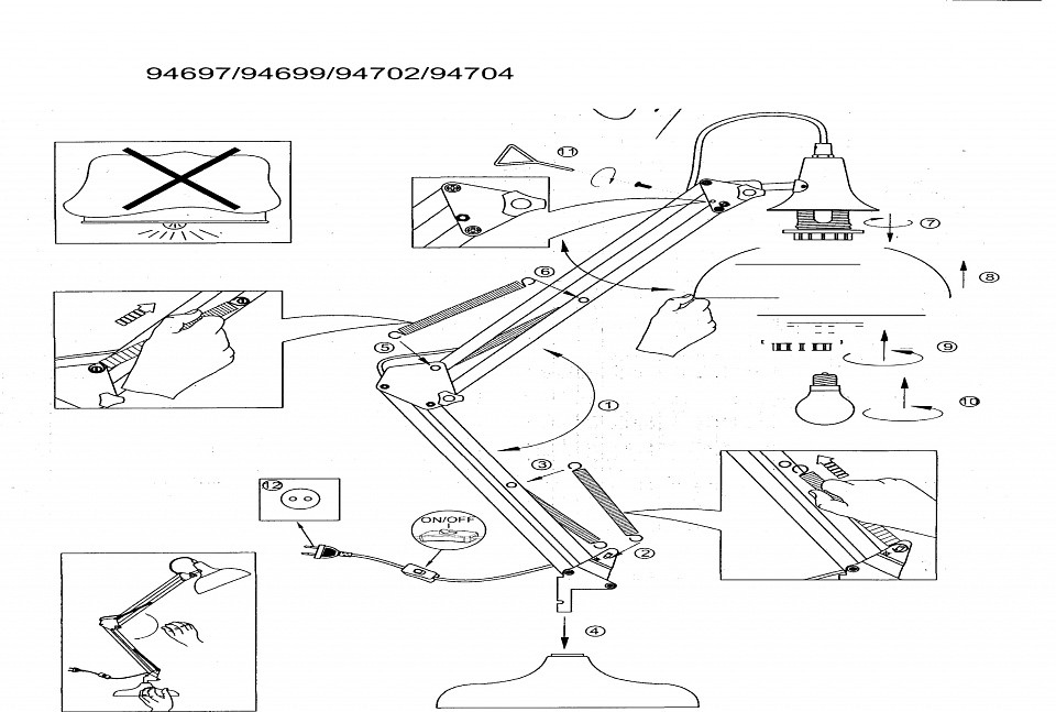 Настольная лампа офисная Eglo Borgillio 94702