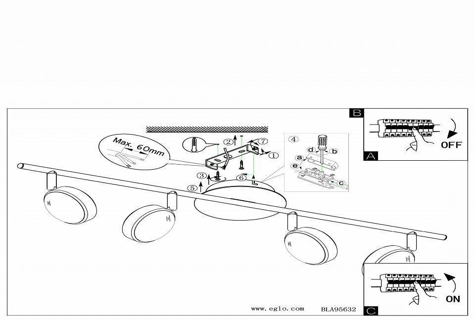Спот EGLO Salto 2хLED 5.4 Вт 95632