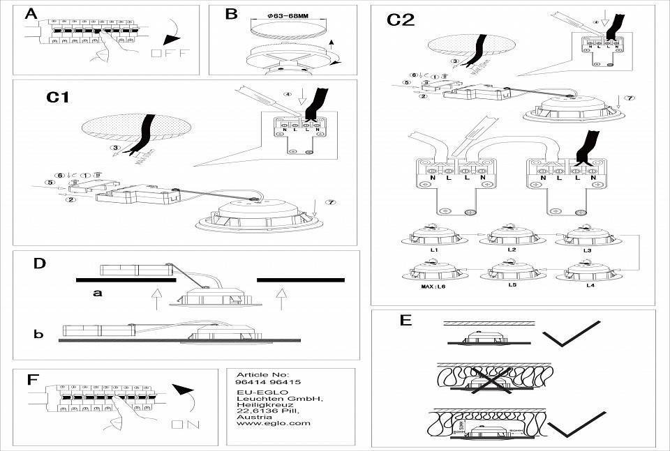 Встраиваемый светильник Eglo Pineda-IP LED 6 Вт IP44 82 мм белый 96415