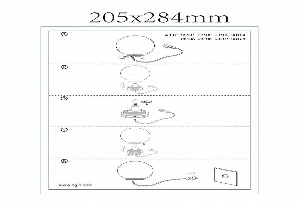 Светильник напольный шар Eglo Monterolo 98101