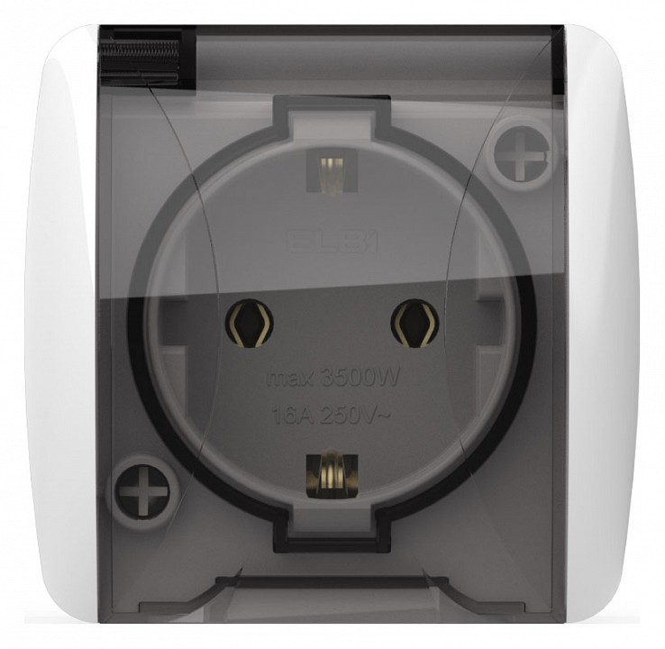 Розетка с заземлением с крышкой Elbi Eleсtriс Alsu 7 504-010215-218