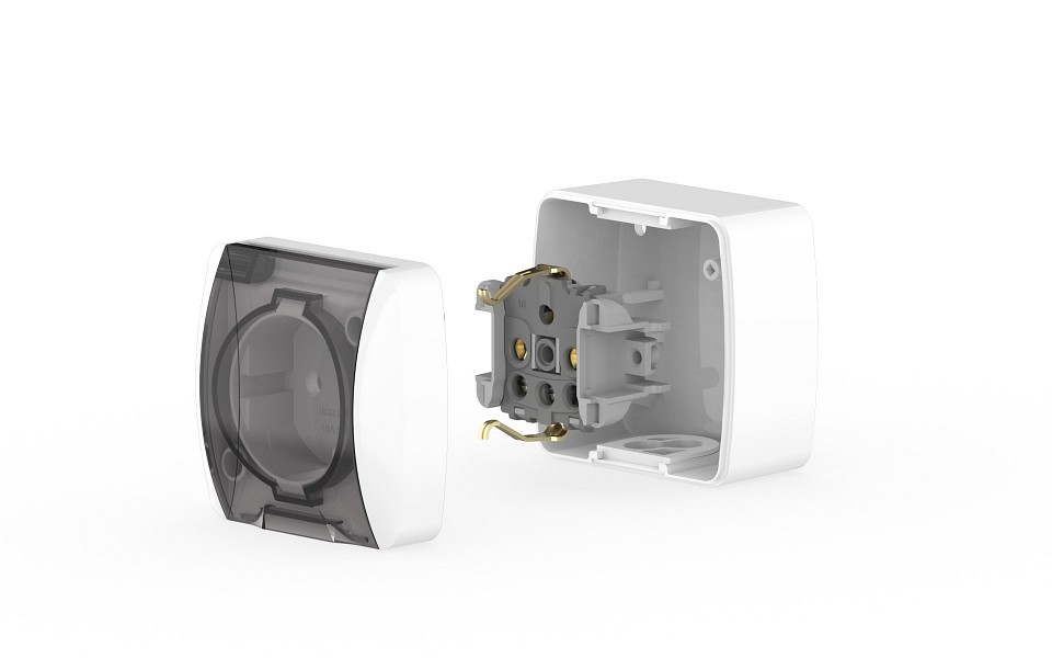 Розетка с заземлением с крышкой Elbi Eleсtriс Alsu 7 504-010215-218