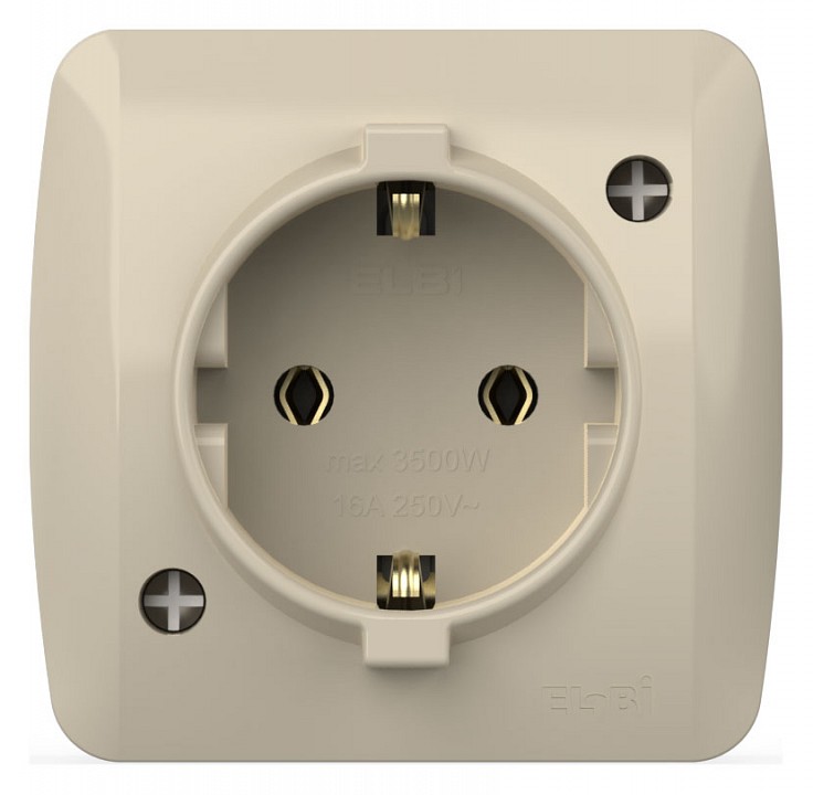 Розетка с заземлением Elbi Eleсtriс Alsu 7 504-010300-217