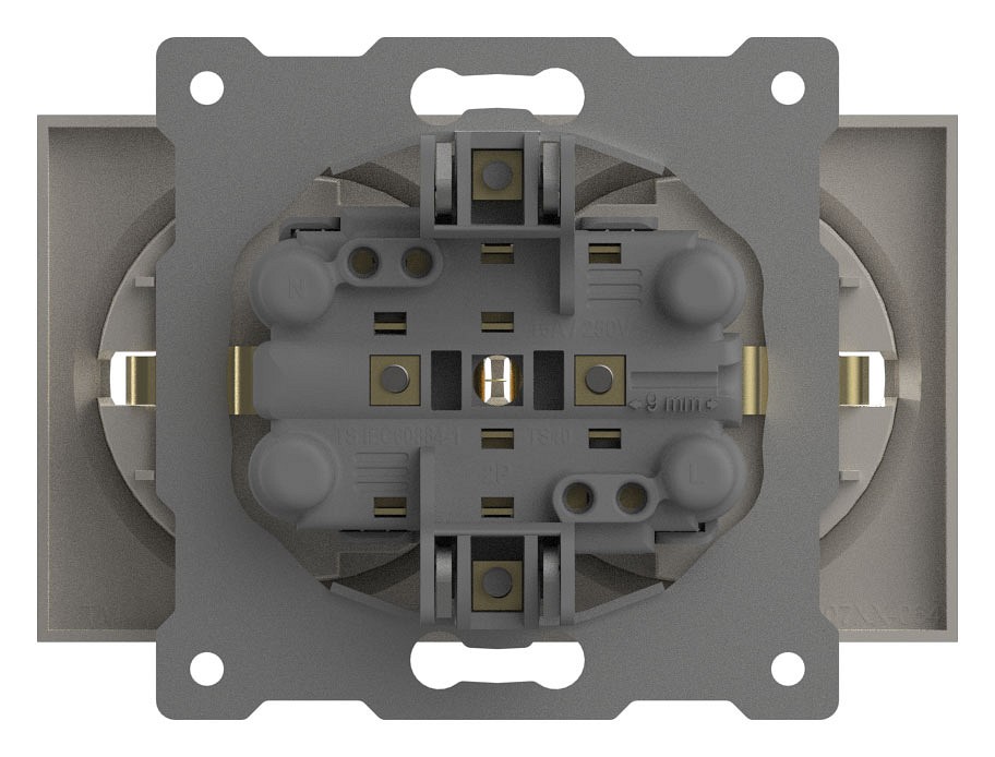 Розетка двойная с заземлением, без рамки Elbi Eleсtriс Zena Vega 609-010200-907