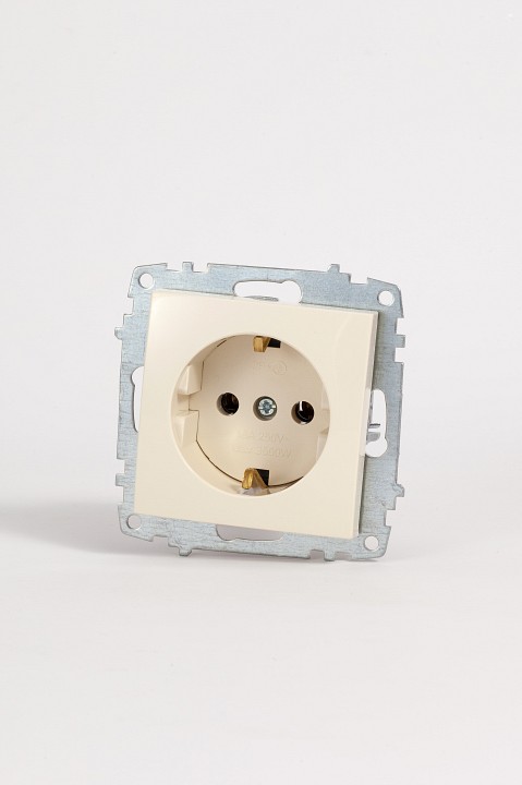Розетка с заземлением, без рамки Elbi Eleсtriс Zena Vega 609-010300-217