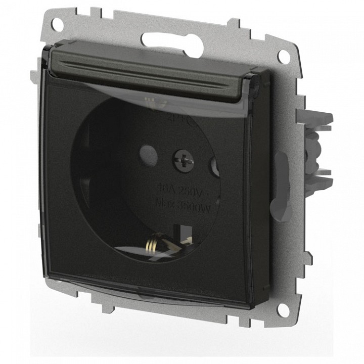 Розетка с заземлением и со шторкой, без рамки с крышкой Elbi Eleсtriс Zena Vega 609-011100-219