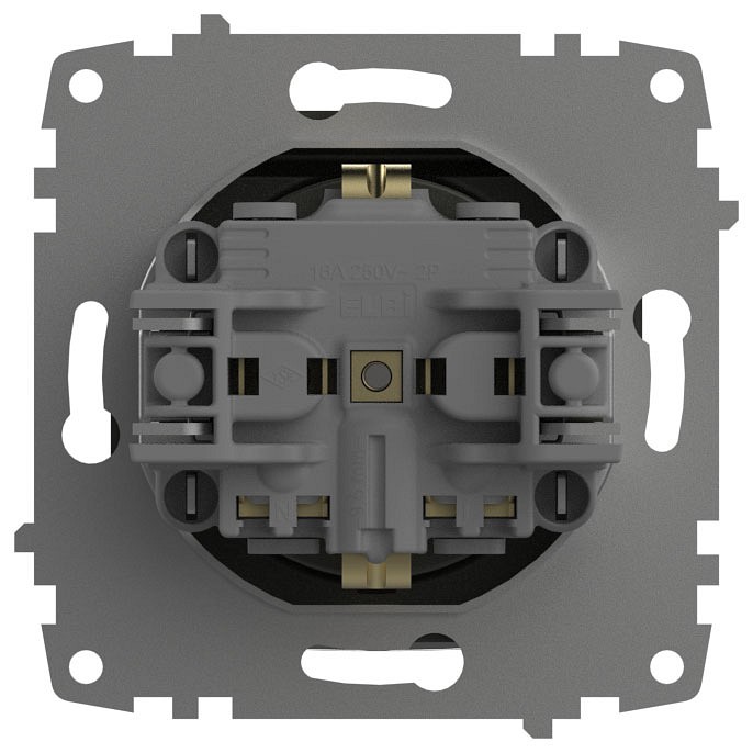 Розетка с заземлением и со шторкой, без рамки с крышкой Elbi Eleсtriс Zena Vega 609-011100-219