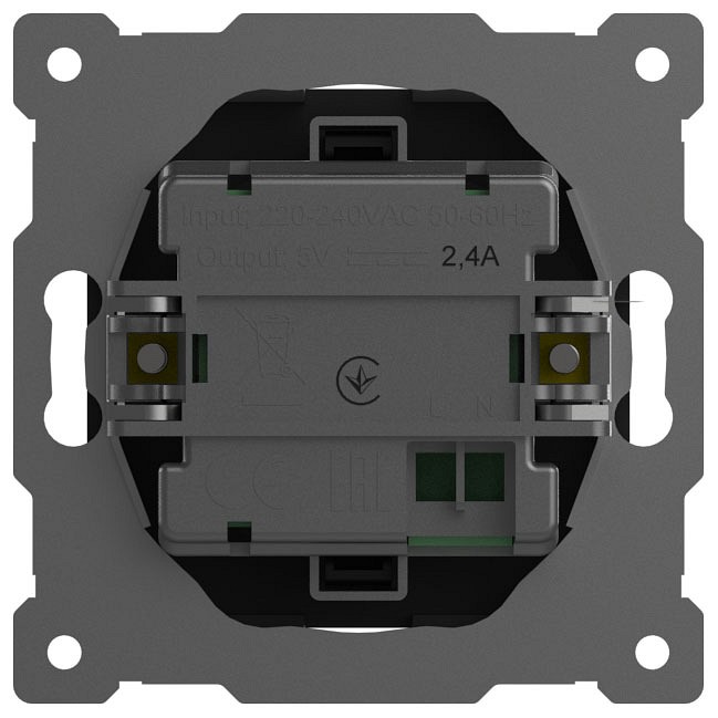 Розетка 2хUSB type A без рамки Elbi Eleсtriс Zena Vega 609-014800-143